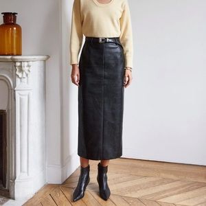 Pixie Market Yve Maxi Leather Skirt